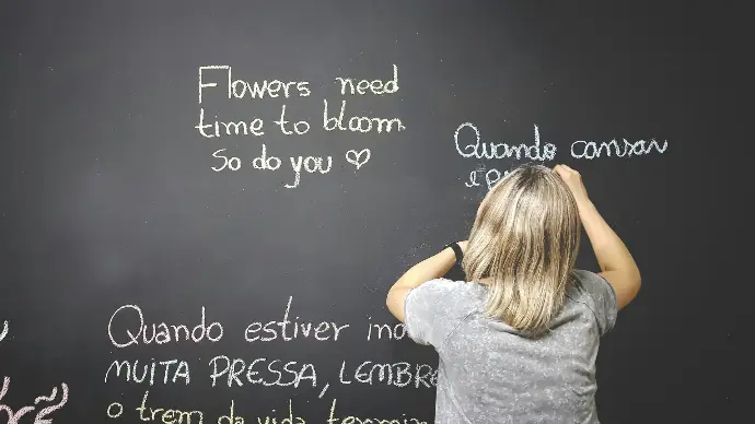 writing on chalkboard